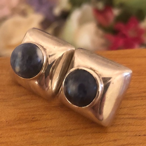 Silpada Sterling Silver Blue Sodalite Earrings on Posts P0522 - Picture 1 of 16